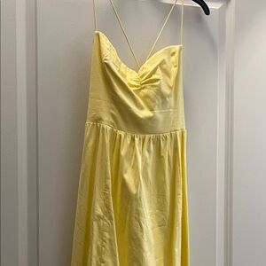 Reformation Yellow Spaghetti Strap Midi Dress